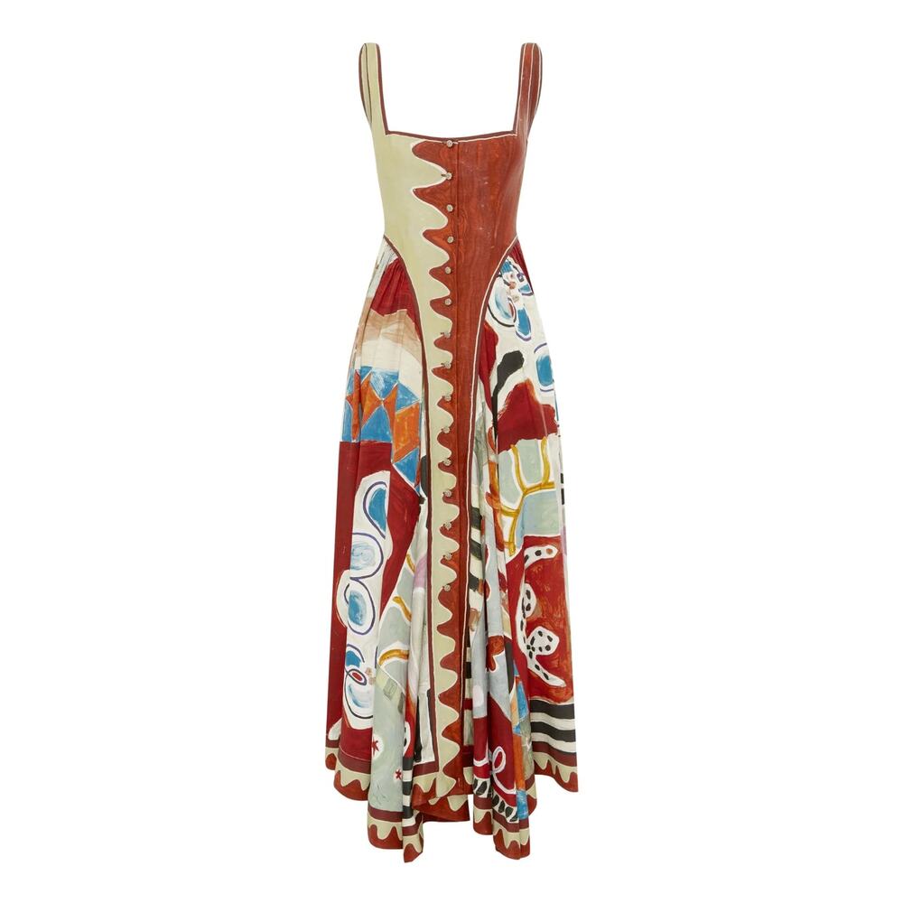 Alemais michelle square neck midi dress